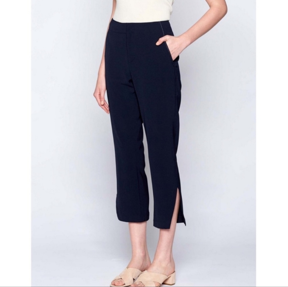 Brochu Walker Wade Cropped Side Slit Pant Navy size S